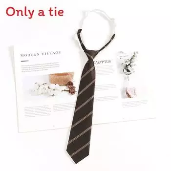Retro Checkered Brown Striped Tie And Bow For Casual School Outfits And Gifts StyleA