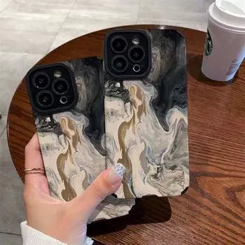 Ретро чехол для телефона с масляной краской для Iphone 11 13 Pro Max 14 Plus 12 противоударный бампер задняя крышка для Iphone Xr Xs Max X 8p 7 Shell iphone 14 pro max