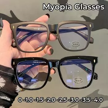 Ретро черная оправа матовая большая оправа очки для близорукости большие анти-синий свет близорукие очки женские мужские оптические очки 0