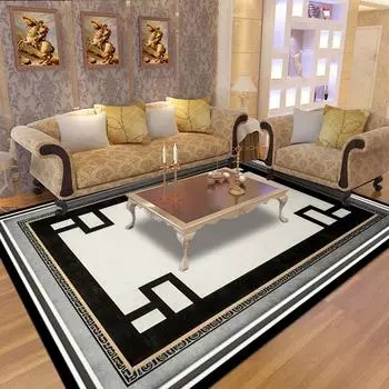 Ретро черные ковры гостиная геометрия абстрактный большой ковер украшение дома холл напольный коврик декор комнаты прикроватный коврик для гардероба 60x90cm door mat