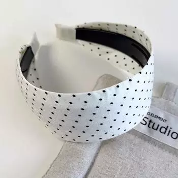 Ретро черный белый горошек маленький цветок широкий край повязки на голову женский темпераментный ободок для волос женский обруч для вечеринки модный головной убор