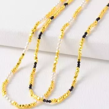 Ретро черный кристалл острые камни рисовые бусины бисер сломанное серебряное ожерелье женская ключичная цепочка высокого класса легкая роскошная нишевая цепочка на шею