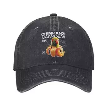 Retro Chimpanzi Bananini Italian Brainrot Ape Baseball Cap Distressed Denim Sun Cap Running Golf Gift Caps Hat