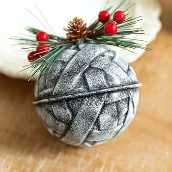 Retro Christmas Tree Hanging Bell Pinecone Red Berry Hanging Sled Bells Holiday