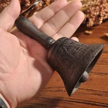 Ретро чугунный колокольчик многоцелевой колокольчик для рукоделия свадебного украшения сигнализации школы церкви класса бара отеля старинный колокольчик чёрный