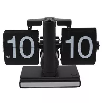 Ретро цифровые откидные часы на батарейках откидные настольные часы со светодиодной подсветкой для дома чёрный