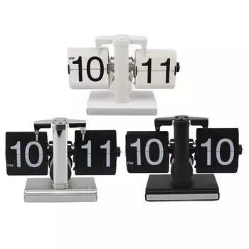 Ретро цифровые часы Down Clock на батарейках настольные часы со светодиодной подсветкой для домашнего офиса Black