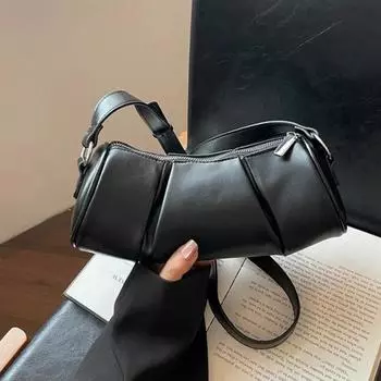 Ретро цилиндрическая сумка через плечо для женщин сумка через плечо универсальная подушка однотонный цвет высокое качество нишевая повседневная новая