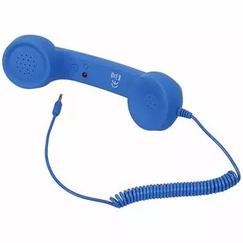 Retro Classic 3.5 mm Telephone Handset Mini Mic Phone Call Receiver For Smartphone синий