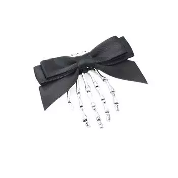 Retro Cloth Ghost Claw Hair Clip Headwear Hair Accessories Bow Knot Hair Clip Skeleton Halloween Hairpin Back Head