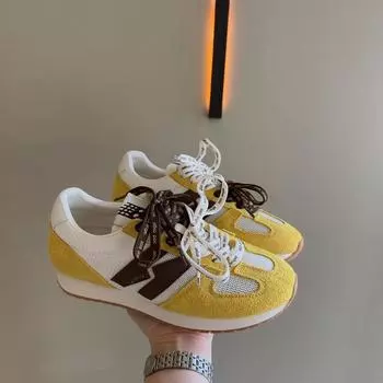 Retro color matching platform Forrest Gump shoes women s 2025 new comfortable and lightweight mesh breathable casual sports moral training shoes 35 фиолетовый