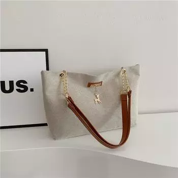 Retro commuter texture chain shoulder bag women s 2024 summer new versatile ins underarm bag tote bag women чёрный