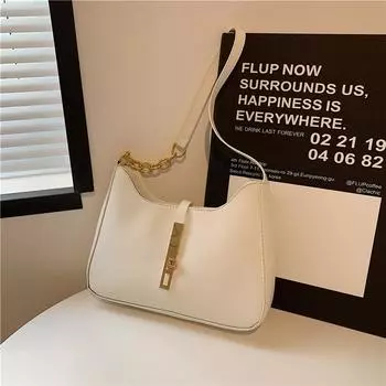 Простая маленькая сумка в стиле ретро для поездок на работу, женская сумка подмышкой, летняя новинка 2024 года, повседневная сумка в стиле полумесяца подмышкой чёрный