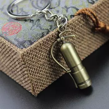 Retro Cool 1PC Hot Brown Metal Car Gift Keyfob Key Ring Zinc Zinc Alloy Keychain Fire Extinguisher Shape бронзовый