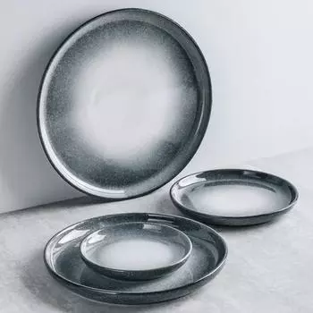 Retro Creative Ceramic Plates Luxury Hotel Restaurants Steak Flat Plate Delicious Dishes Dining Plate Exquisite Home Tableware