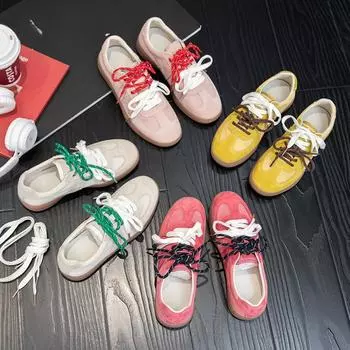 Ретро-цвета, сочетающиеся с двойной шнуровкой, женские летние новые сетчатые дышащие универсальные повседневные немецкие кроссовки для тренировок 35 розовый