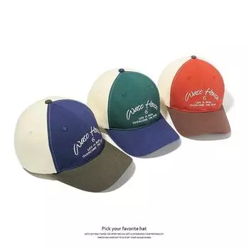 Ретро цветная вышивка с большой окружностью головы, маленькая бейсбольная кепка Adjustable красный