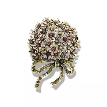 Ретро Цветной Букет Брошь Модный Темперамент Бриллиантовая Инкрустированная Персонализированная Булавка Аксессуары Для Женского Костюма