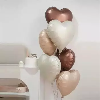 Ретро цветные 18-дюймовые воздушные шары из алюминиевой пленки с карамельным кремом и любовью, украшения для дня рождения, 6 шт. One Size