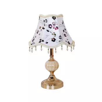 Ретро Цветочная Настольная Лампа Для Спальни Тканевая Настольная Лампа