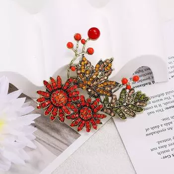 Ретро-цветок Брошь Алмазная бабочка Цветок Брошь Женское пальто свитер Осенние и зимние аксессуары Брошь