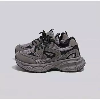 Retro dad shoes women s spring and autumn 2025 new ins trendy thick-soled versatile casual breathable student sports shoes 35 серый