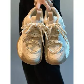 Ретро-туфли Daddy Shoes женские модные весенне-летние новые классические повседневные кроссовки студенческого стиля с толстой подошвой и нескользящей подошвой 35 чёрный