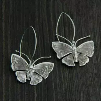 Retro Dangle Earrings Butterfly Ear Hook Earring Butterfly Ethnic style 6*3.7cm