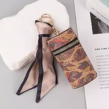 Ретро-деревянное ведро-кошелек для монет, модная сумка для помады, мини-сумка для хранения наушников, брелок-подвеска для женщин и девочек, подарок A1