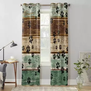 Ретро деревянные доски коготь оконные шторы для гостиной роскошные шторы для спальни кухонные жалюзи шторы 135W x 60H(cm) x1