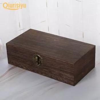 Ретро деревянный однотонный брелок шкатулка для драгоценностей