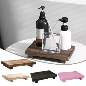 Ретро деревянный поднос для ванной комнаты держатель для мыла гладкая поверхность без заусенцев прочное несущее хранение чёрный