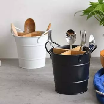 Ретро держатель для кухонной утвари большой емкости из нержавеющей стали с 4 сетками, держатель для ложки, вилки и палочек для еды для ресторана чёрный