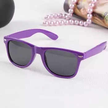 Ретро детские квадратные очки для малышей, солнцезащитные очки для улицы с защитой от ультрафиолета 400, классические очки, модные очки высокого качества фиолетовый