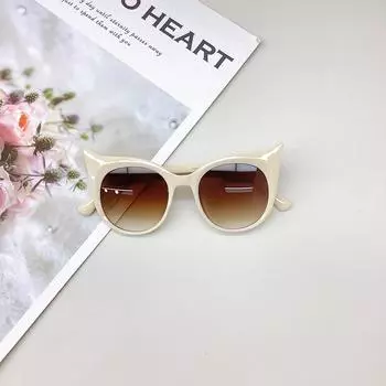 Ретро детские солнцезащитные очки для шоу, симпатичные солнцезащитные очки для защиты глаз, солнцезащитные очки с защитой от ультрафиолета бежевый