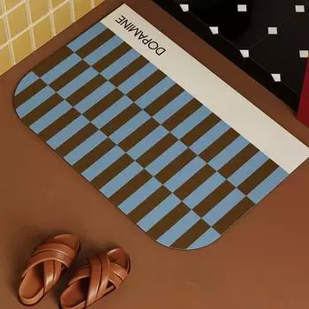 Retro Diatom Mud Floor Mat Bathroom Absorbent Foot Mat Bathroom Doorway Quick-drying Anti-slip Easy-to-maintenance Floor Mat 40 * 60Cm