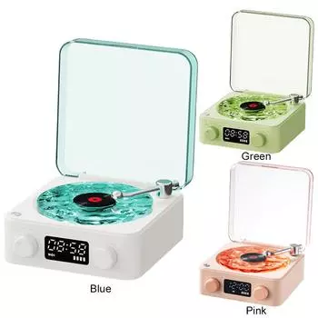 Ретро-динамик с белым шумом, совместимый с Bluetooth, ретро-проигрыватель пластинок, многофункциональный виниловый проигрыватель для путешествий на открытом воздухе зелёный