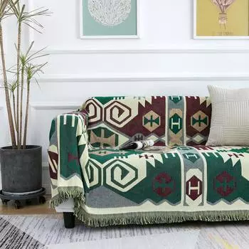 Ретро диван-полотенце Роскошное домашнее покрывало Одеяло Пылезащитный чехол Журнальный столик Скатерть Одеяло для кемпинга 90*90cm