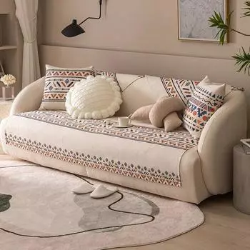 Ретро диванные подушки четыре сезона универсальный задний чехол для полотенец ткань с защитой от кошачьих царапин нескользящий летний хлопковый льняной чехол для дивана 65x70cm 1pcs