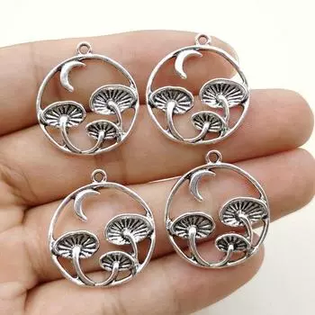 Ретро DIY цинковый сплав полумесяц гриб кулон для ожерелий и сережек 1 piece