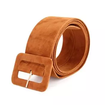 Ретро-дизайн бренда класса люкс с квадратной пряжкой, пояс из бархата, ремень на талию для женского платья хаки