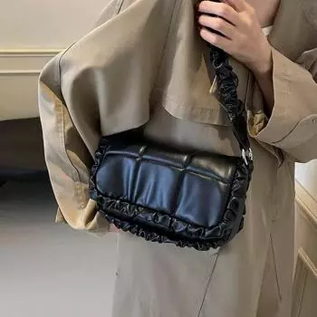 Ретро-дизайн, маленькие сумки из искусственной кожи под мышками для женщин 2024 года, зима 2020 года, женская модная квадратная сумка через плечо, сумки серебряный