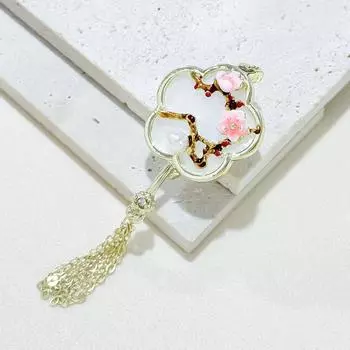 Ретро-дизайн Meilan Bamboo Chrysanthema Элегантная жемчужная брошь Niche Antique Fringed Brooch Pearl Accessories