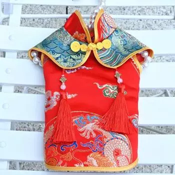 Ретро-дизайн с кисточками, моющаяся одежда для домашних животных, китайский стиль, костюм для собак Tang, одежда, реквизит для фотосъемки XL красный