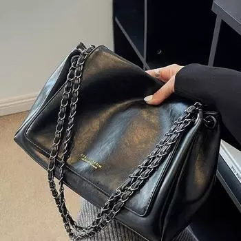 Ретро дизайнерская брендовая женская сумка 2024 года, новые модные сумки через плечо для женщин, сумка-кошелек чёрный