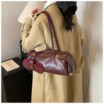 Ретро-дизайнерская фиолетово-красная сумка-тоут большой вместимости, новая осенняя женская сумка на молнии, универсальная женская сумка для поездок на работу