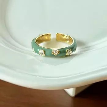 Ретро Для Девочек Перламутровое Эмаль Кольцо Корейский Стиль Кольца Модные Украшения Женщин Открытое Кольцо F