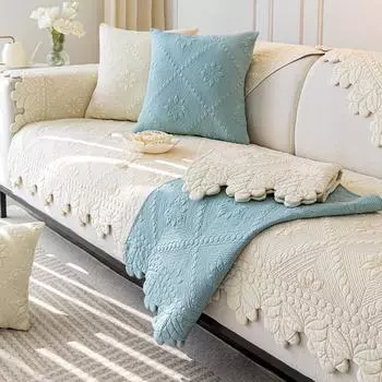 Ретро доступная роскошь высококачественная вышитая диванная подушка Four Seasons универсальная высококачественная нескользящая кожаная подушка для полотенец 70-70cm