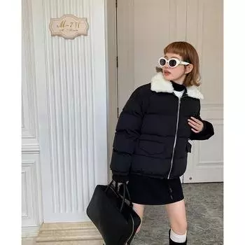 Retro Down Jacket Women Winter 90 White Duck Down Jacket S чёрный