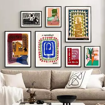 Ретро Древний Египет плакат живопись на холсте красочная змея пантера настенная живопись холст картина спальня украшение дома картина 21x30cm No Frame